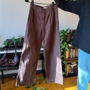 TNA Chocolate Straight Leg Pants